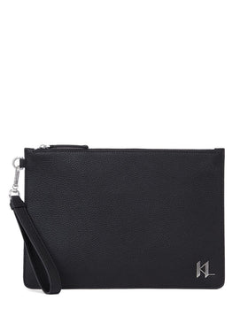 KARL LAGERFELD K/PLAK LEATHER CLUTCH BAG