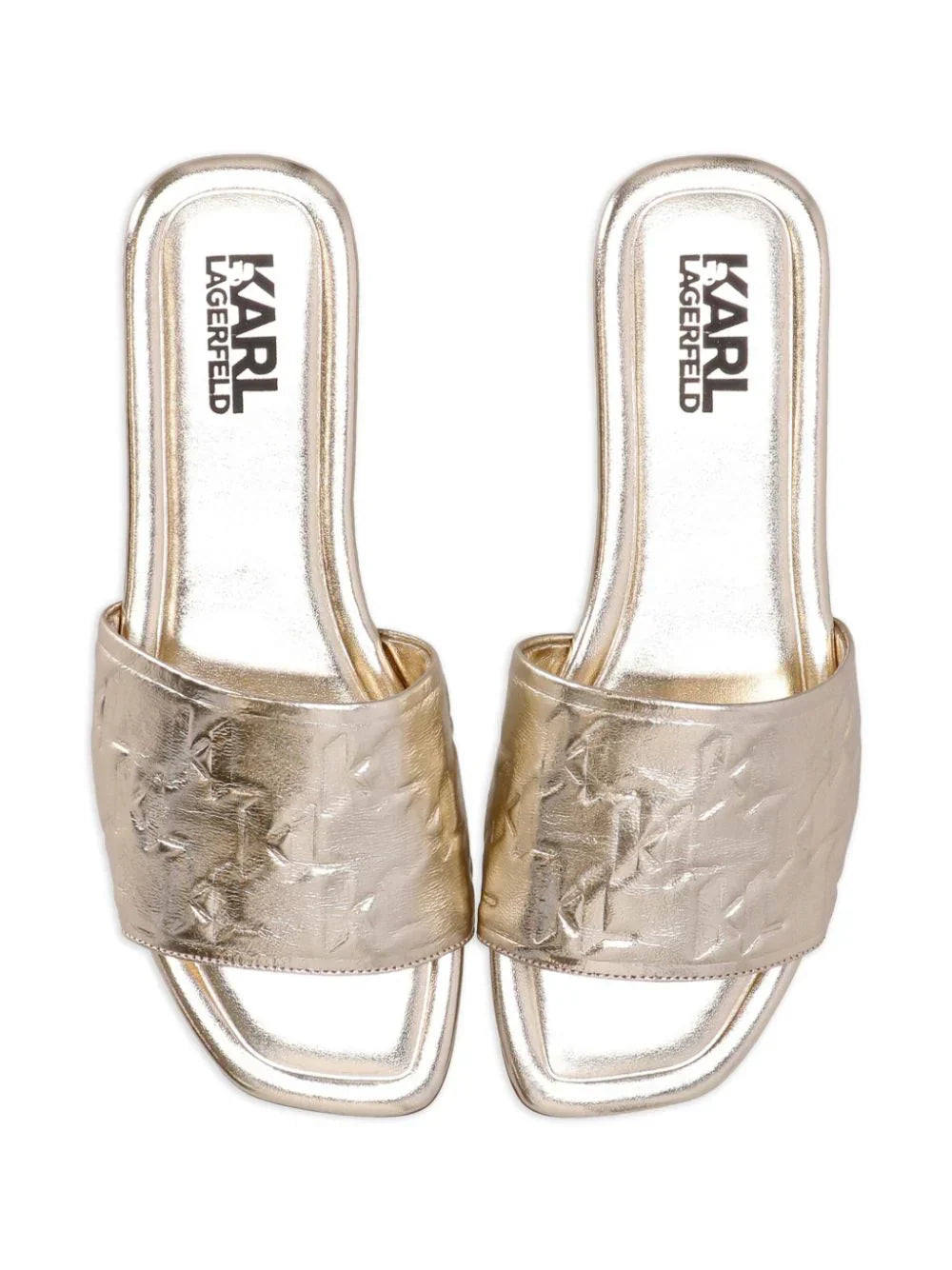 KARL LAGERFELD BRIO LEATHER SLIDES