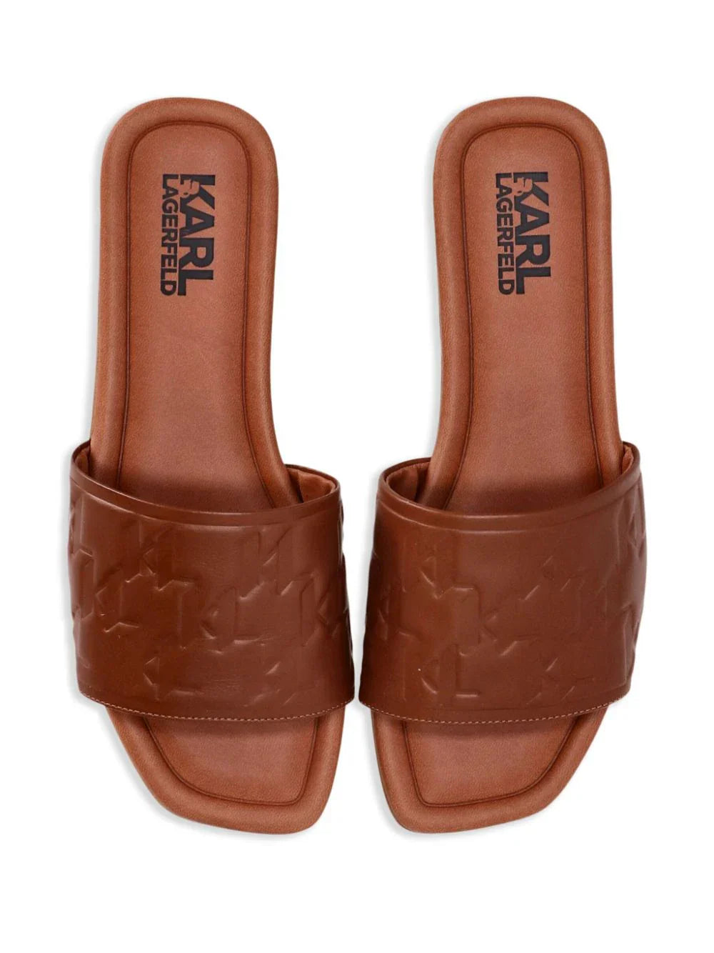KARL LAGERFELD BRIO LEATHER SLIDES