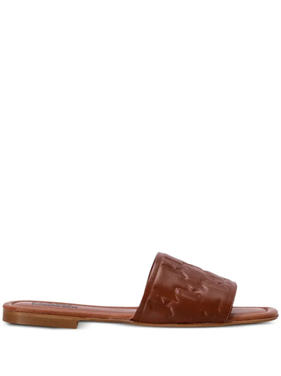 KARL LAGERFELD BRIO LEATHER SLIDES