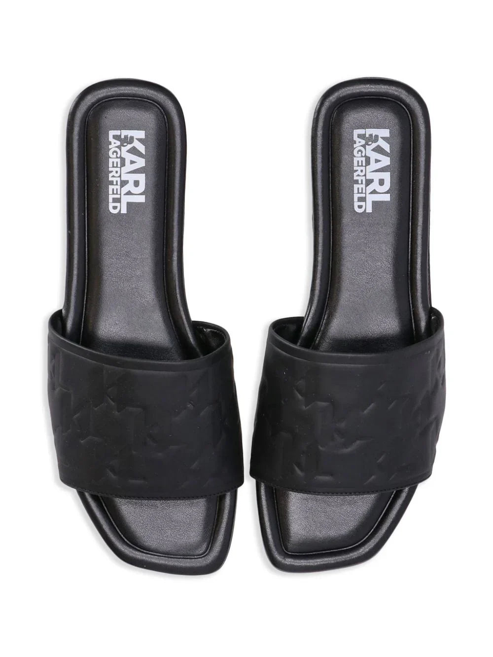 KARL LAGERFELD BRIO LEATHER SLIDES