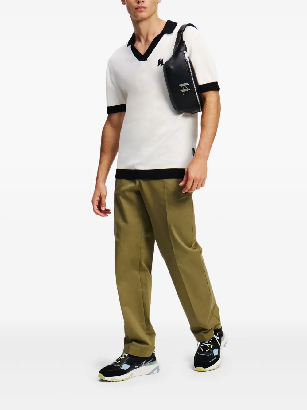 Karl Lagerfeld Men Contrasting-Trim Polo Shirt