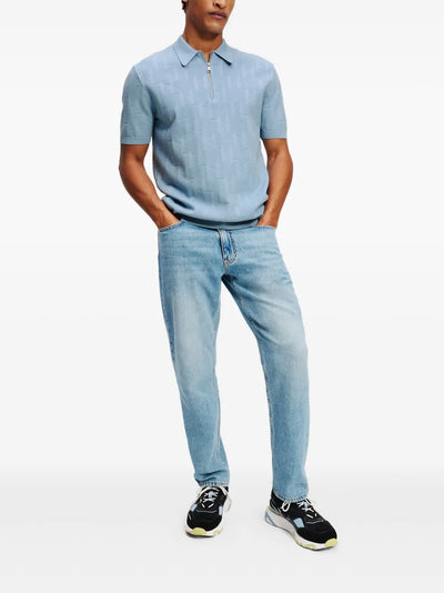 Karl Lagerfeld Monogram Short-Sleeve Polo Shirt